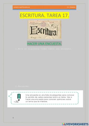 Escritura. Tarea 17.
