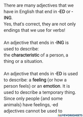 Ed or ind adjectives