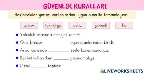 Güvenlik Kuralları