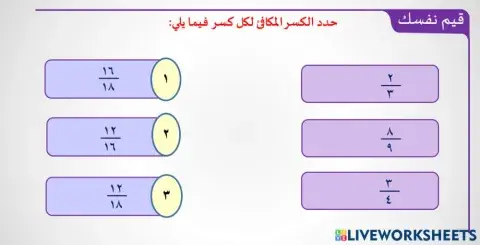 الكسور المتكافئة
