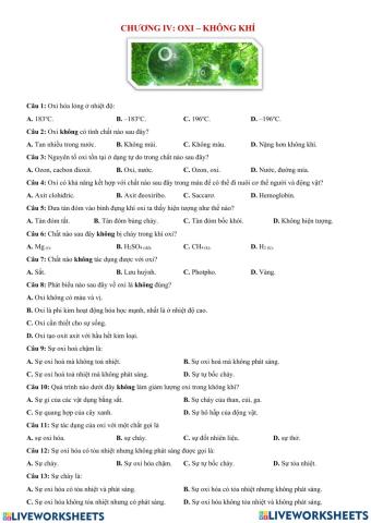 Hoa 8: Oxi - khong khi (ly thuyet)