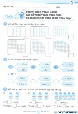 Đơn vị, chục, trăm, nghìn