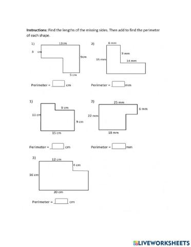 Perimeter rec square missing numbers
