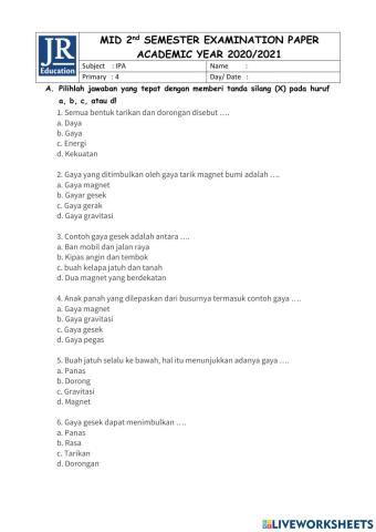 Mid semester IPAkelas 4