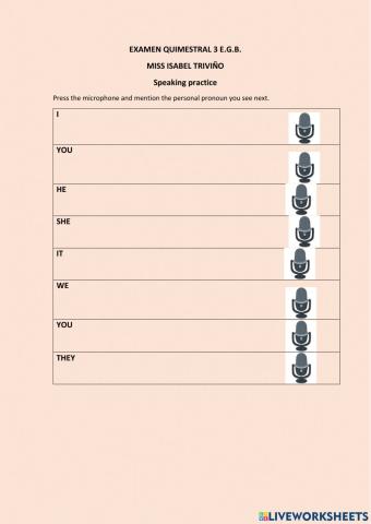 Listening and speaking practice