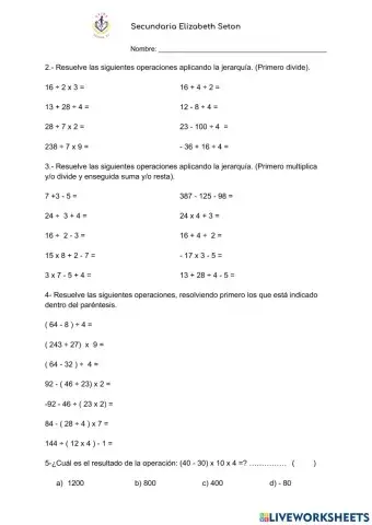 Jrarquía de operaciones