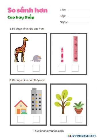 So sánh hơn - Cao hay thấp