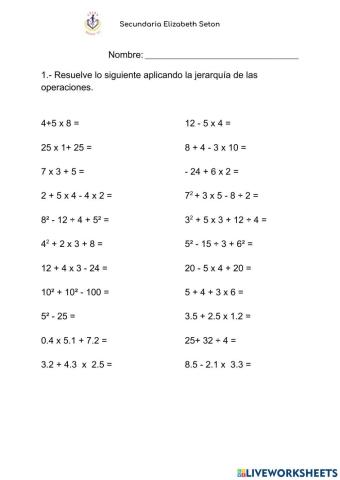 Jerarquía de operaciones 2