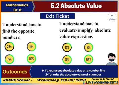 5.2 Absolute Value Exit Ticket