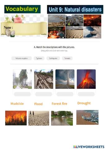 Unit 9 natural Disaster  class 9