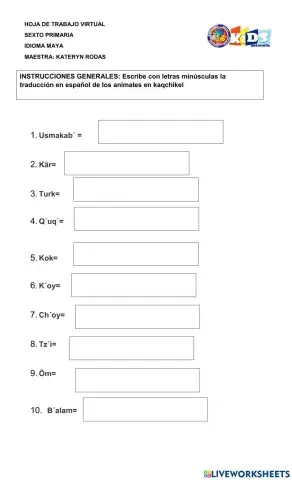 Animales en Kaqchikel