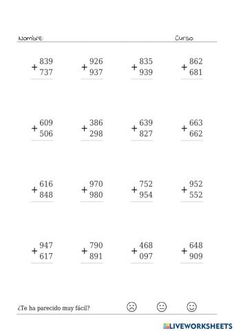 Operaciones aritméticas