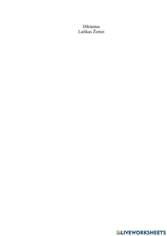 Diktantas-Laiškas Žemei