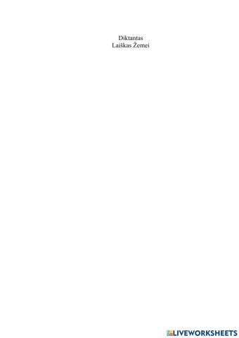 Diktantas-Laiškas Žemei