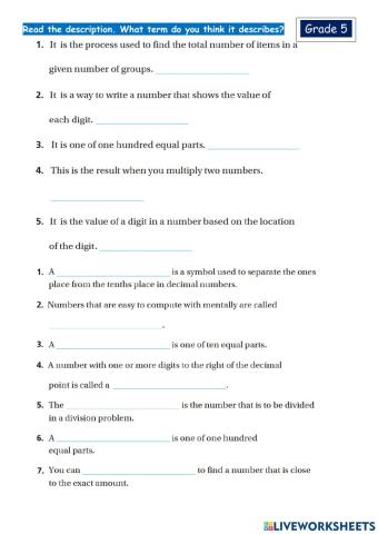 Math Practice Grade 5