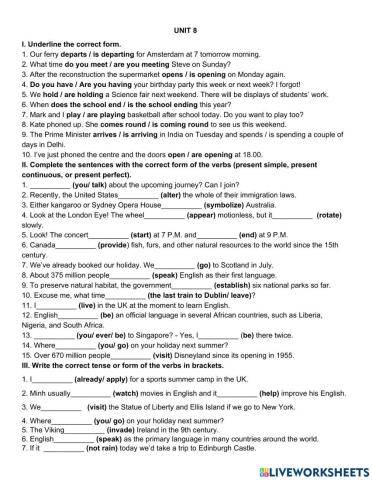 Present tenses review