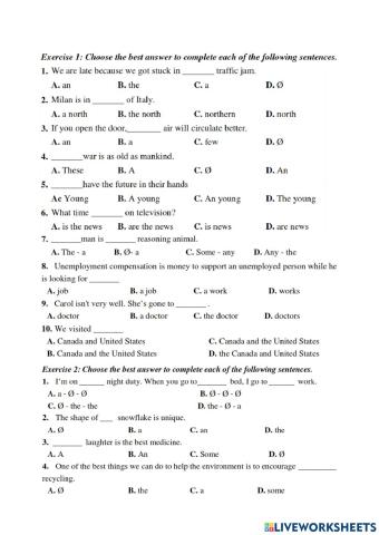 Articles - Practice 1