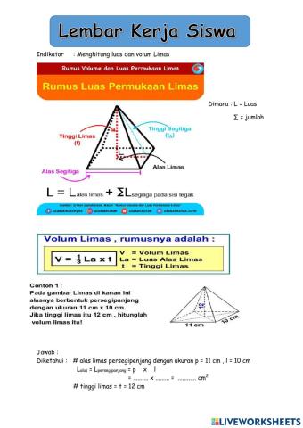 Luas dan Volum Limas