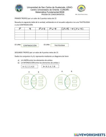 Prueba de conocimiento