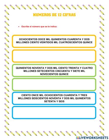 Numeros de 12 cifras