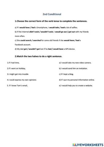 Second conditional: exercises