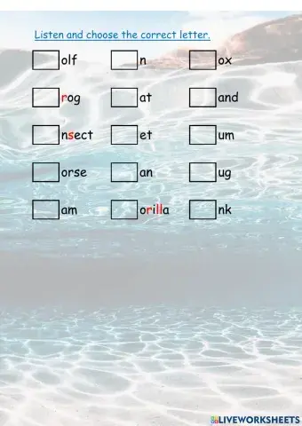 Ago phonic listen and choose f to j