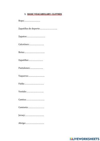 Vocabulario Inglés Isaac y Nacho tema 2