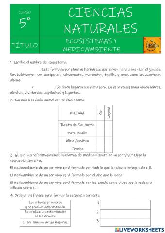 Ecosistemas y medioambiente