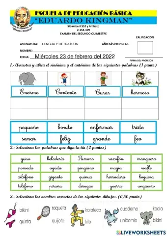 Evaluación de Lengua y Literatura