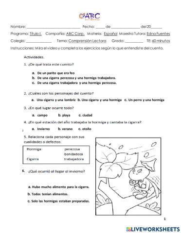 Comprensión Lectora