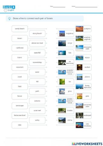 Repetytorium 8klasisty Pearson unit 5 Świat przyrody - Task 1 landscape