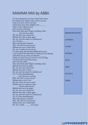 Mamma mia song