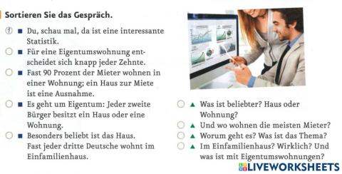 B 1.1. Lektion 3: Über Statistik  sprechen: Sortiere den Dialog