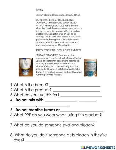 Reading a chemical label