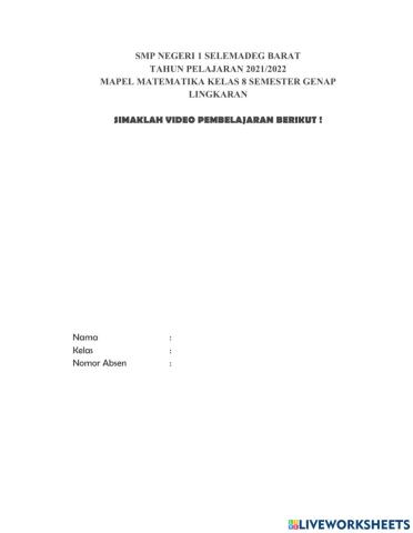 Garis singgung lingkaran