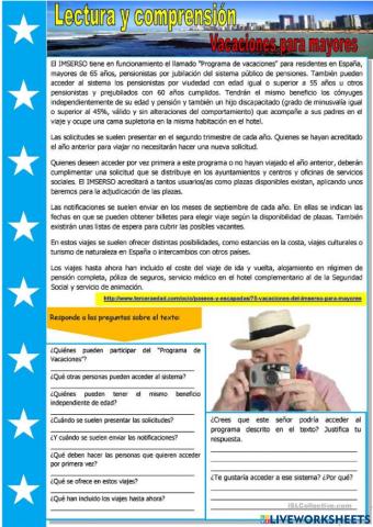 Ficha para trabajar la comprensión lectora