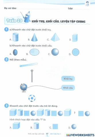 Ôn tập chủ đề hình khối