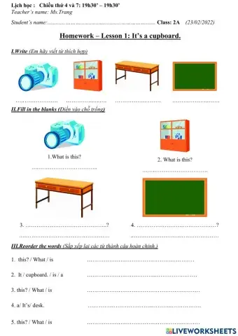 2A-Lesson 1- It's a cupboard.