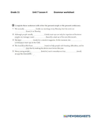 Present simple vs. present continuous