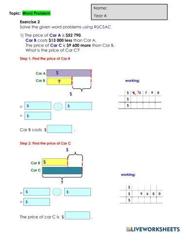 Green Word Problem Yr4 Day 2