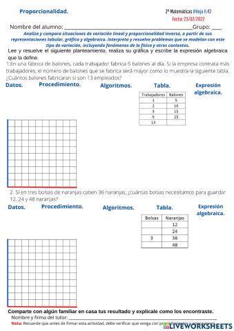 Variación lineal. Problemas