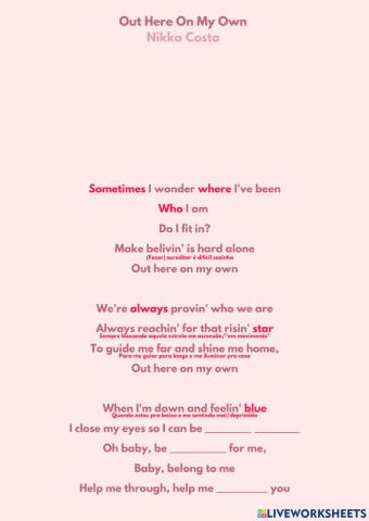 Song: Out Here on my Own