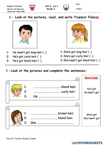 Grade 2 unit 6 lesson 2