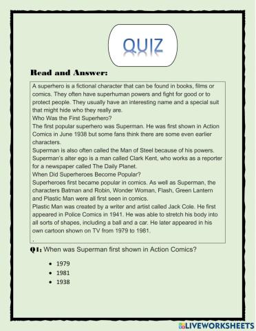Lesson 78 quiz