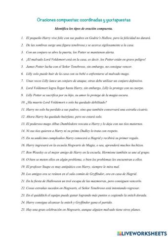 Oraciones compuestas: coordinadas y yuxtapuestas
