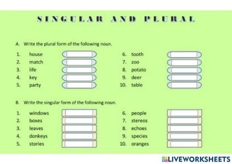 Plural and Singular nouns