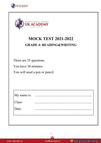 Mock test grade 4 - part 2
