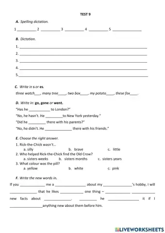 I Can Analyse. Test 9