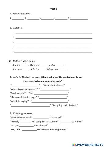 I Can Analyse. Test 8