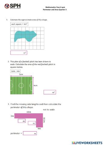 Math 6 Quiz Area and Perimeter